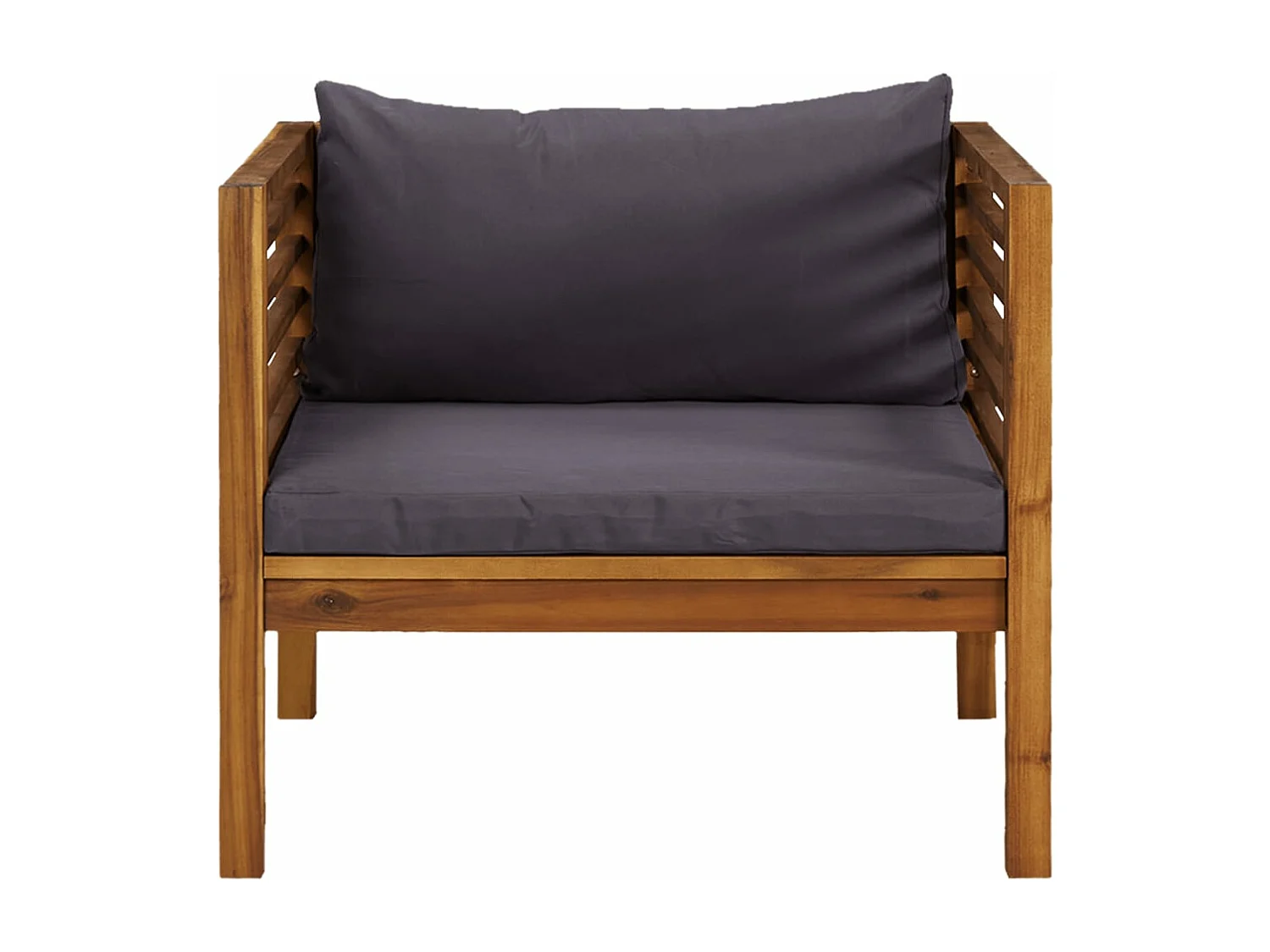 2-tlg. Garten-Sofagarnitur,Gartenmöbel-Set mit Dunkelgrauen Kissen Akazienholz -gkd735866