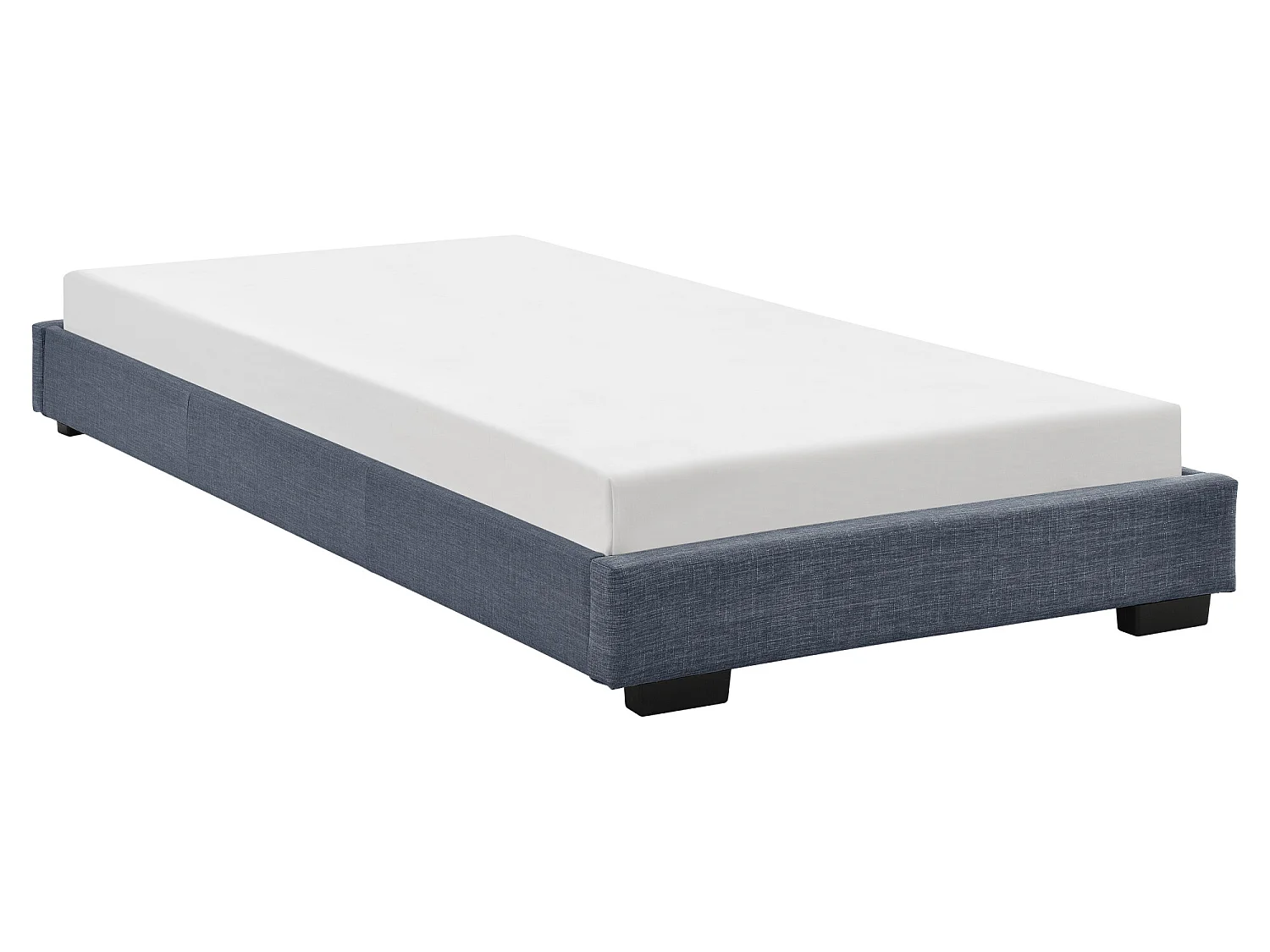 Cadre de Lit Simple Masari Rembourré avec Lin Gris Foncé 200 x 90 cm Corium