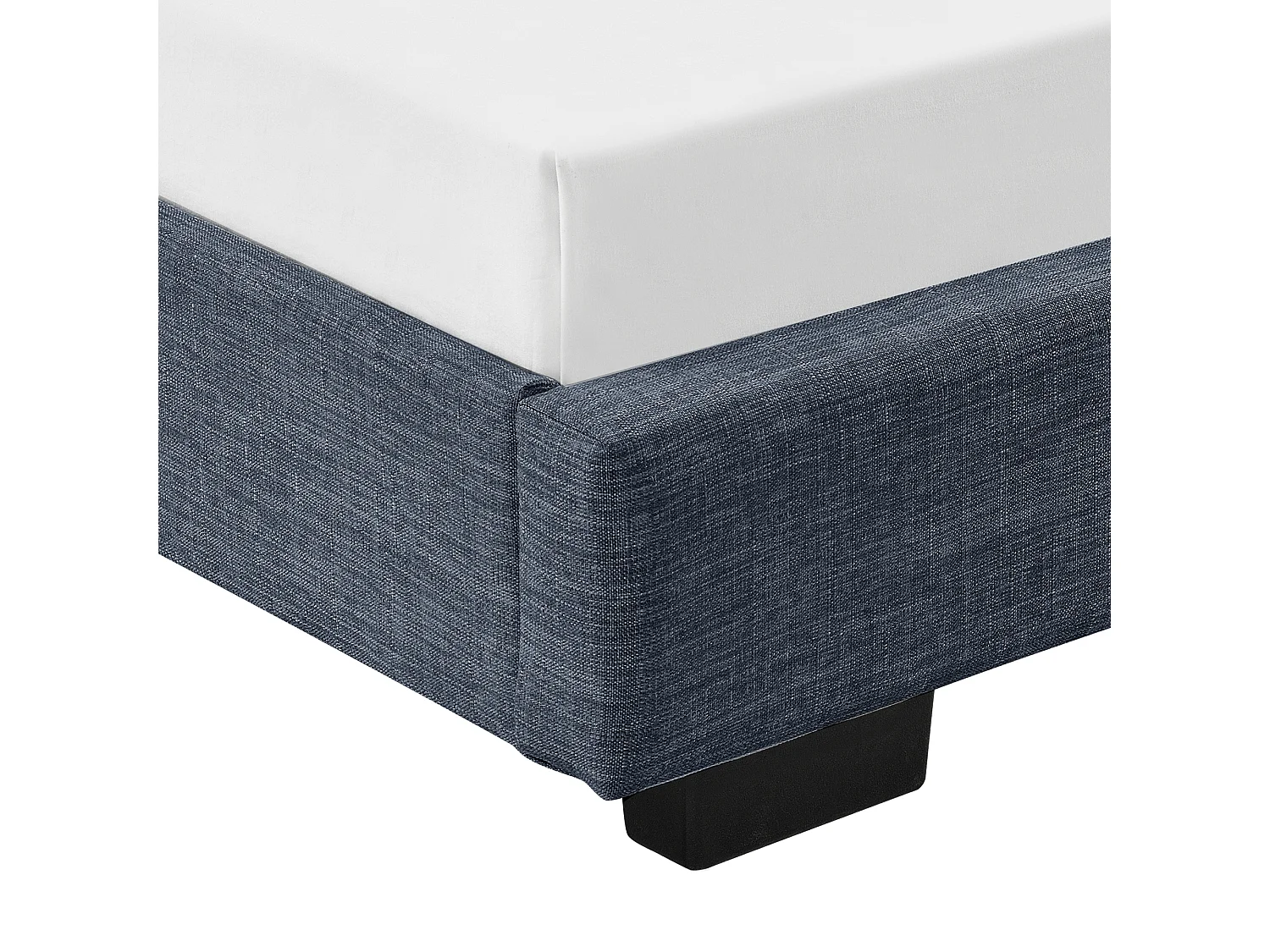 Cadre de Lit Simple Masari Rembourré avec Lin Gris Foncé 200 x 90 cm Corium