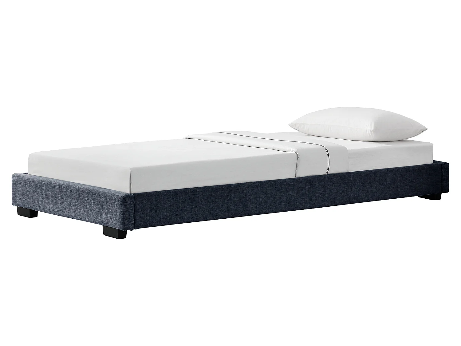 Cadre de Lit Simple Masari Rembourré avec Lin Gris Foncé 200 x 90 cm Corium