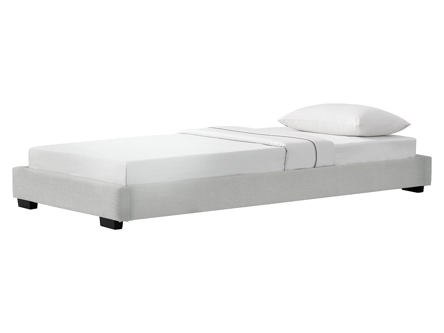 Cadre de Lit Simple Masari Rembourré avec Simili Blanc 200 x 90 cm Corium