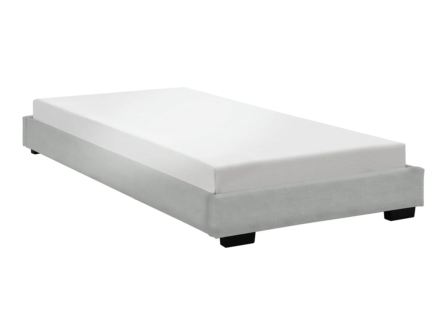 Cadre de Lit Simple Masari Rembourré avec Simili Blanc 200 x 90 cm Corium