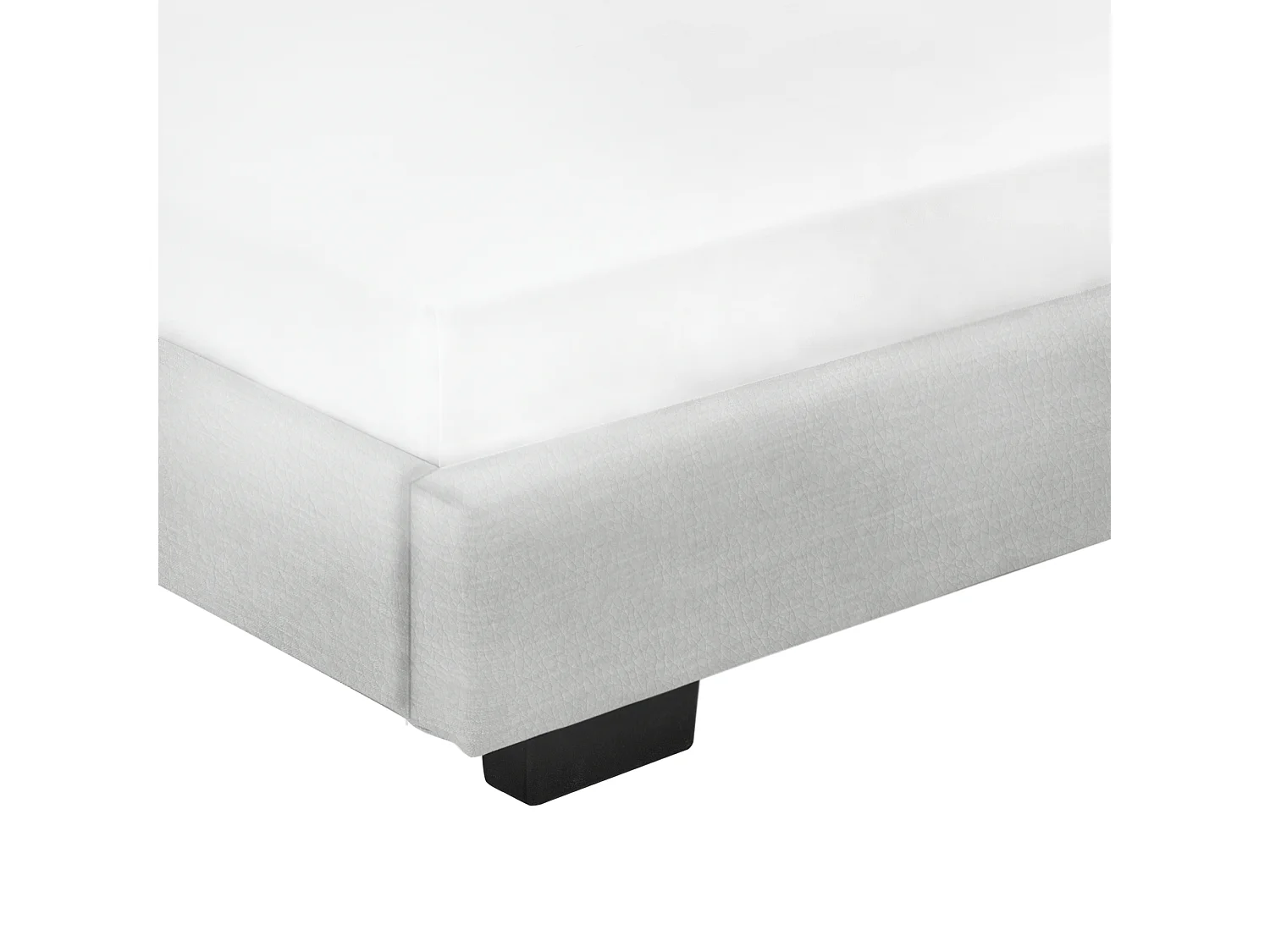 Cadre de Lit Simple Masari Rembourré avec Simili Blanc 200 x 90 cm Corium