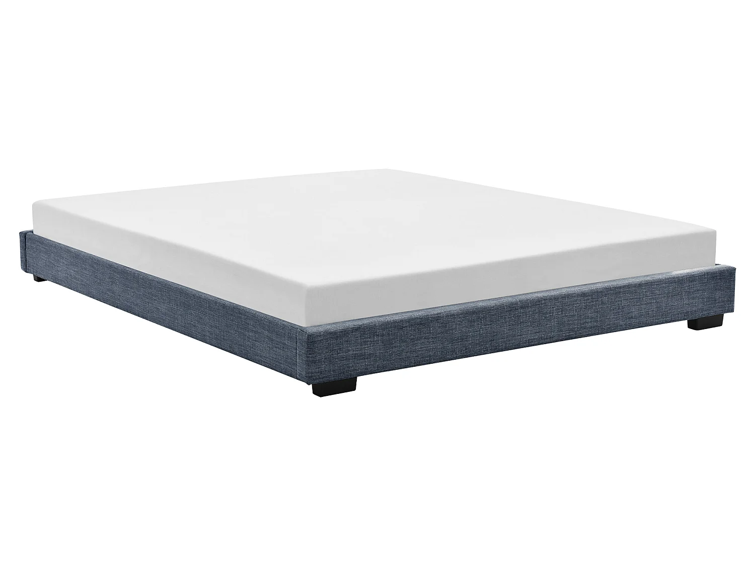 Cadre de Lit Double Masari Rembourré avec Lin Gris Foncé 200 x 140 cm Corium