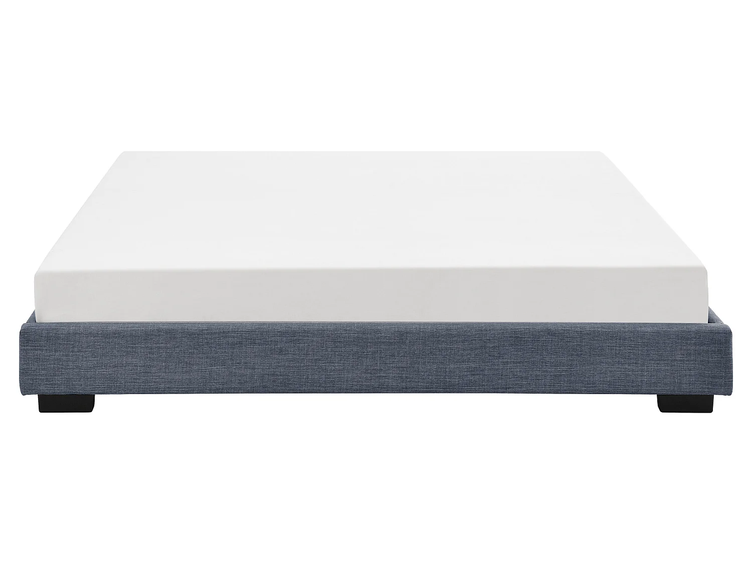 Cadre de Lit Double Masari Rembourré avec Lin Gris Foncé 200 x 140 cm Corium