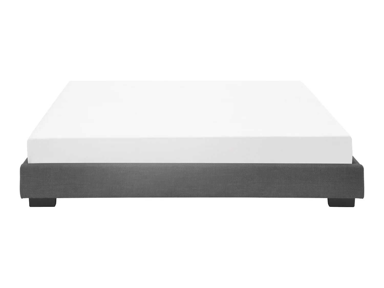 Cadre de Lit Double Masari Rembourré avec Simili Noir 200 x 140 cm Corium