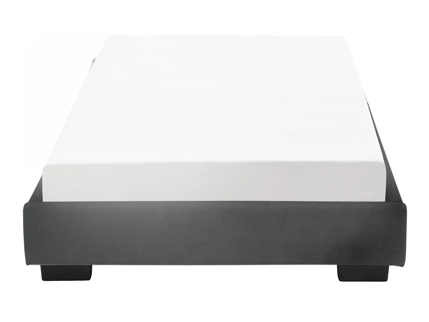 Cadre de Lit Simple Masari Rembourré avec Simili Noir 200 x 90 cm Corium