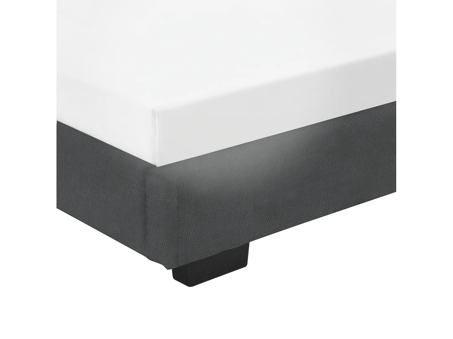 Cadre de Lit Simple Masari Rembourré avec Simili Noir 200 x 90 cm Corium