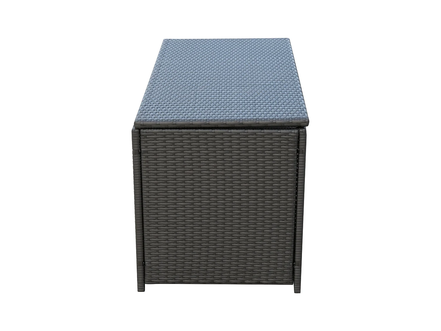 Coffre malle de rangement 118L x 54l x 59H cm résine tressée imitation rotin café foncé