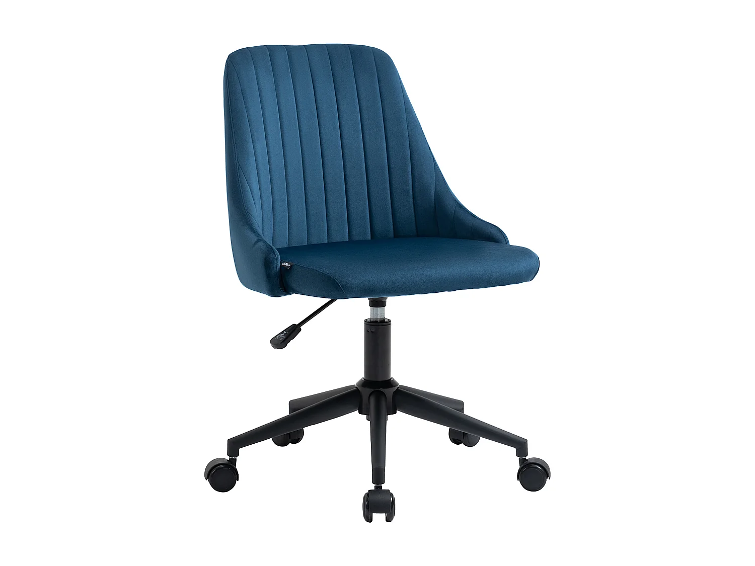 Vinsetto Chaise de bureau design contemporain dossier enveloppant strié hauteur réglable pivotant 360° aspect velours bleu