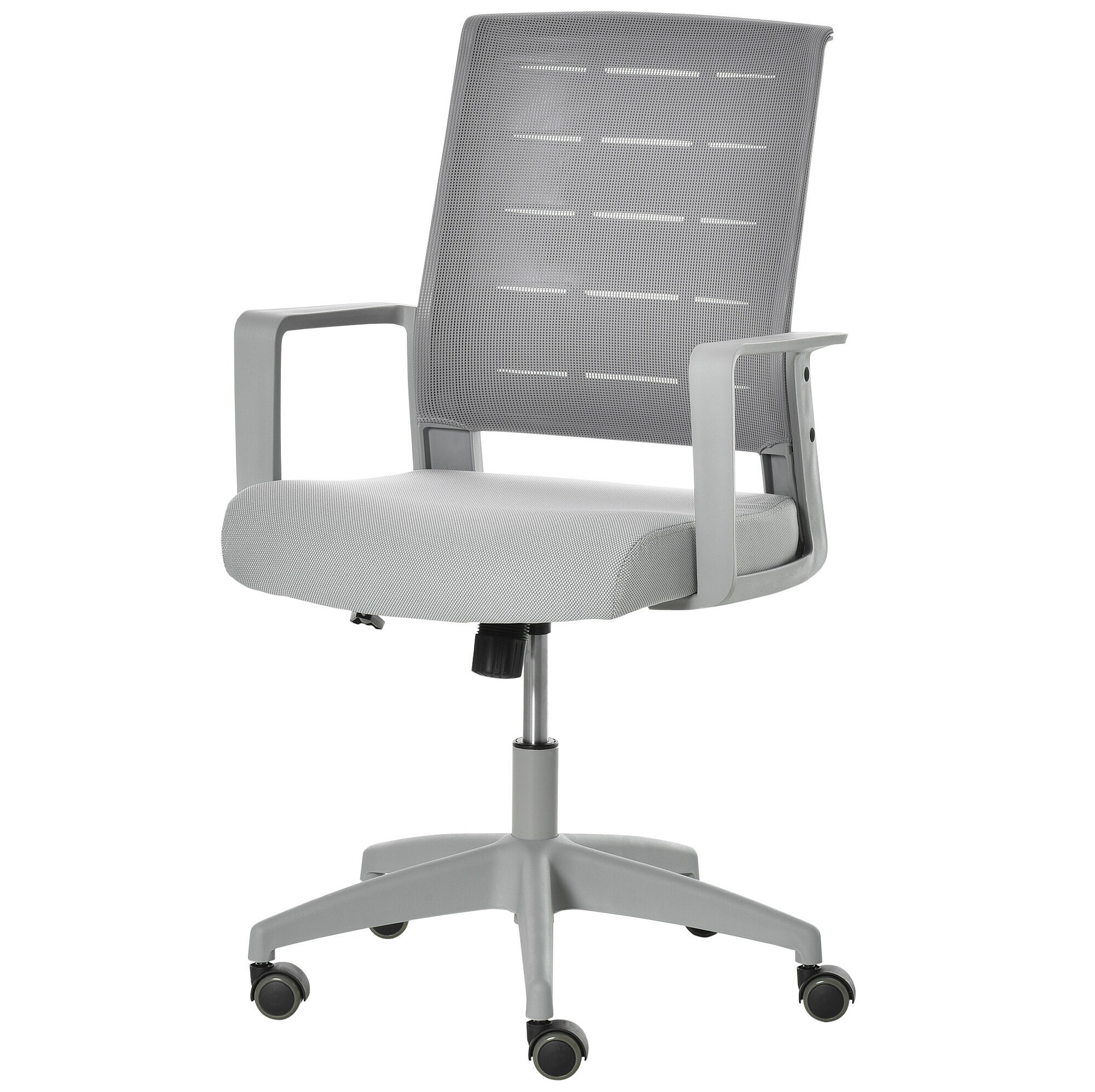 Chaise Bureau Ergonomique Vinsetto - Dossier Maille - Hauteur Réglable - Roulettes 360° - Gris