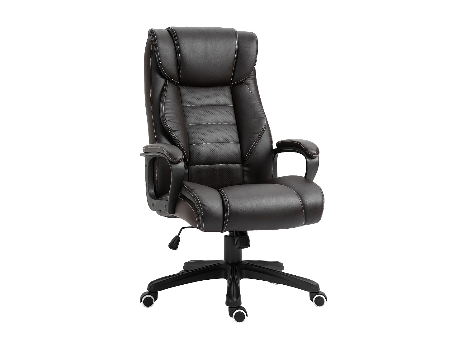 Fauteuil de bureau direction massant grand confort hauteur réglable fonction dossier à bascule revêtement synthétique noir