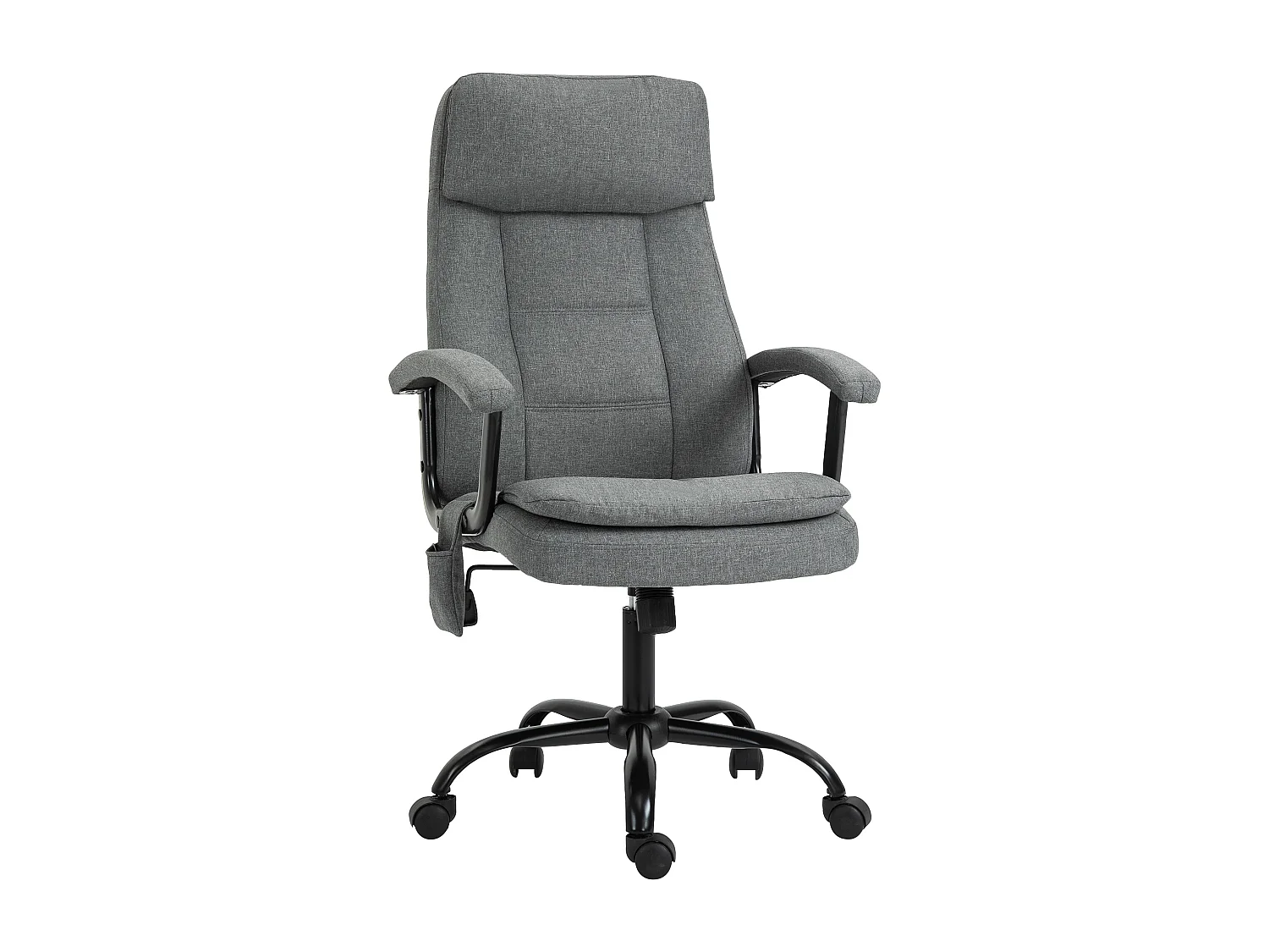 Vinsetto Fauteuil bureau manager massant pivotant hauteur réglable tissu lin gris