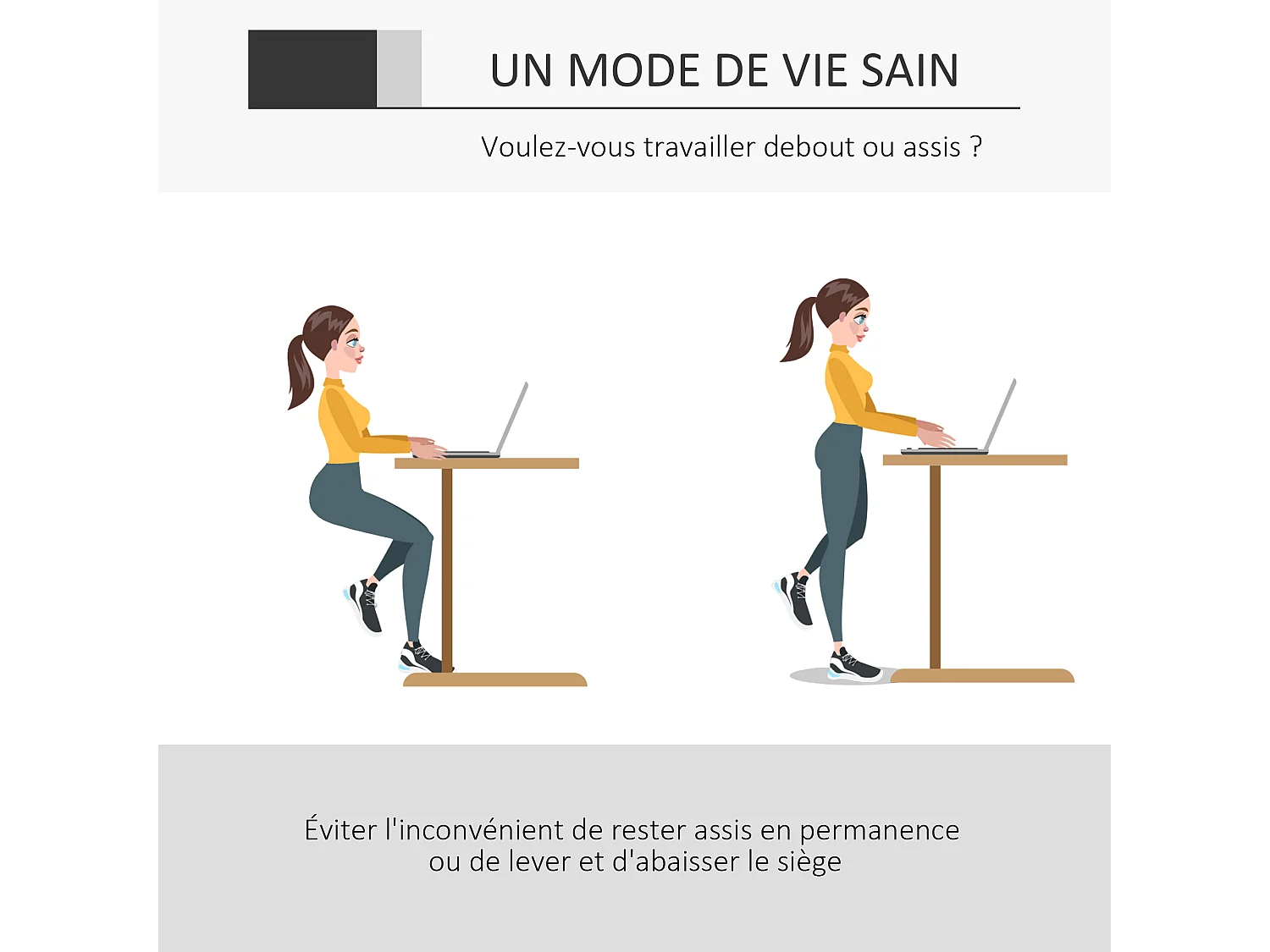 Fauteuil de bureau chaise de bureau assise haute réglable dim. 64L x 60l x 106-126H cm pivotant 360° maille respirante gris