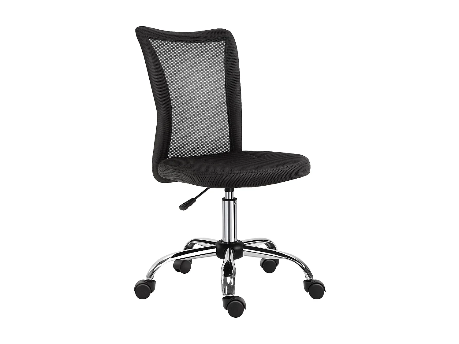 Vinsetto Chaise de bureau ergonomique hauteur réglable piètement chromé pivotant 360° revêtement maille noir