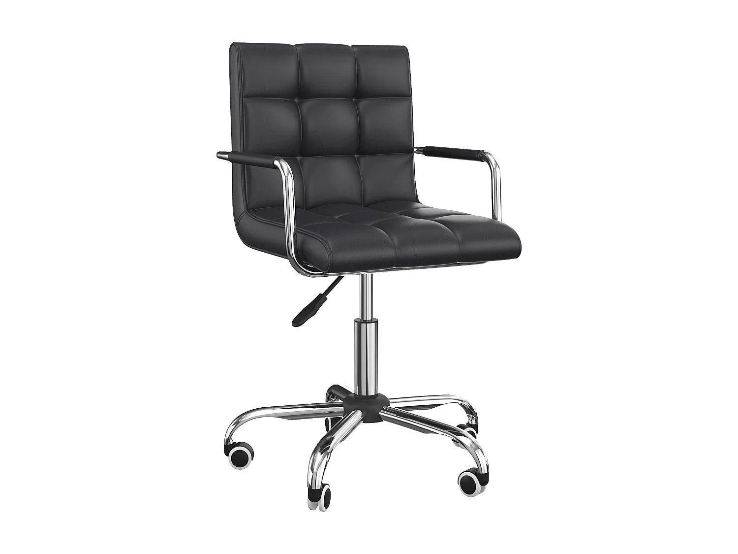 HOMCOM Chaise de bureau fauteuil manager pivotant hauteur réglable revêtement synthétique capitonné noir