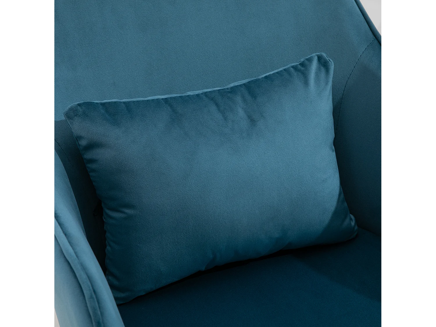 Chaise de bureau velours fauteuil bureau massant coussin lombaire intégré hauteur réglable pivotante 360° bleu