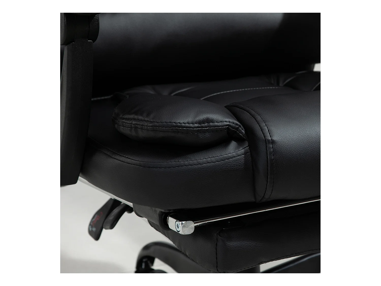 Vinsetto Fauteuil de bureau direction massant hauteur réglable dossier inclinable repose-pied + coussin lombaires intégrés revêtement synthétique noir