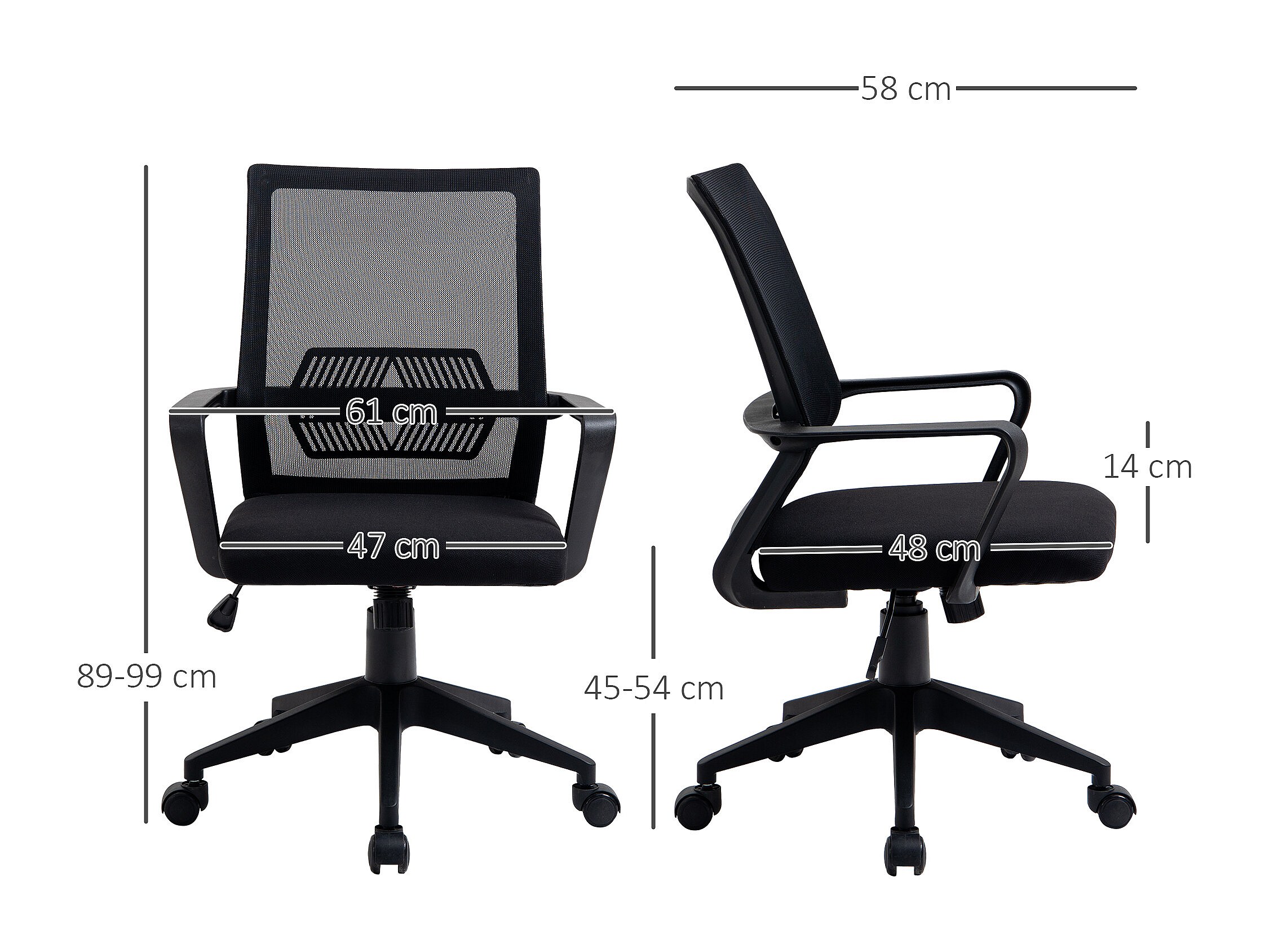 Chaise de bureau à dossier haut en maille Chaise pivotante ergonomique avec appuie-tête et