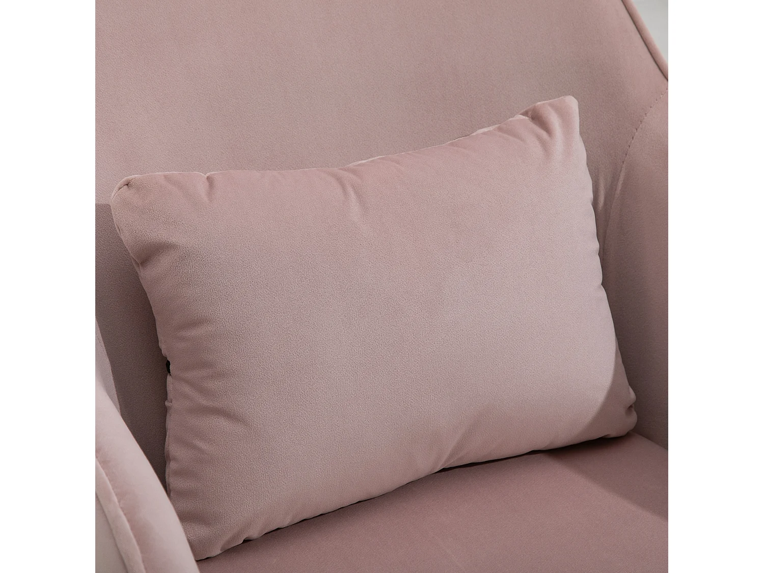 Chaise de bureau velours fauteuil bureau massant coussin lombaire intégré hauteur réglable pivotante 360° rose poudré