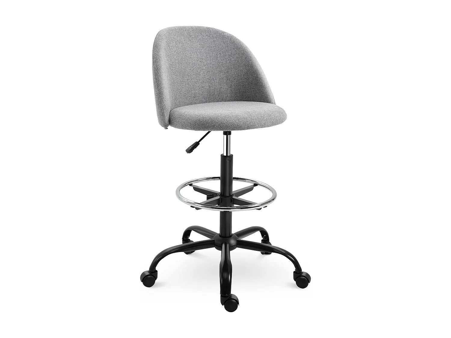 Vinsetto Chaise de bureau assise haute réglable 103-123H cm pivotant 360° lin gris