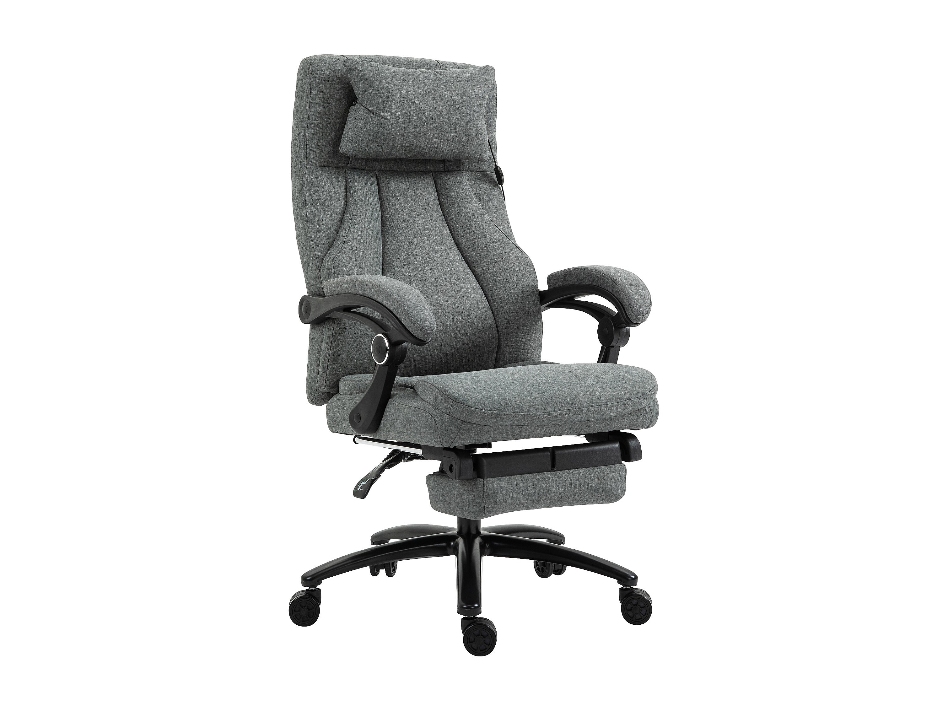 Fauteuil De Bureau Massant Vinsetto – Dossier Basculant, Hauteur Réglable, 6 Points De Massage, Revêtement Polyester PU Confortable - 3