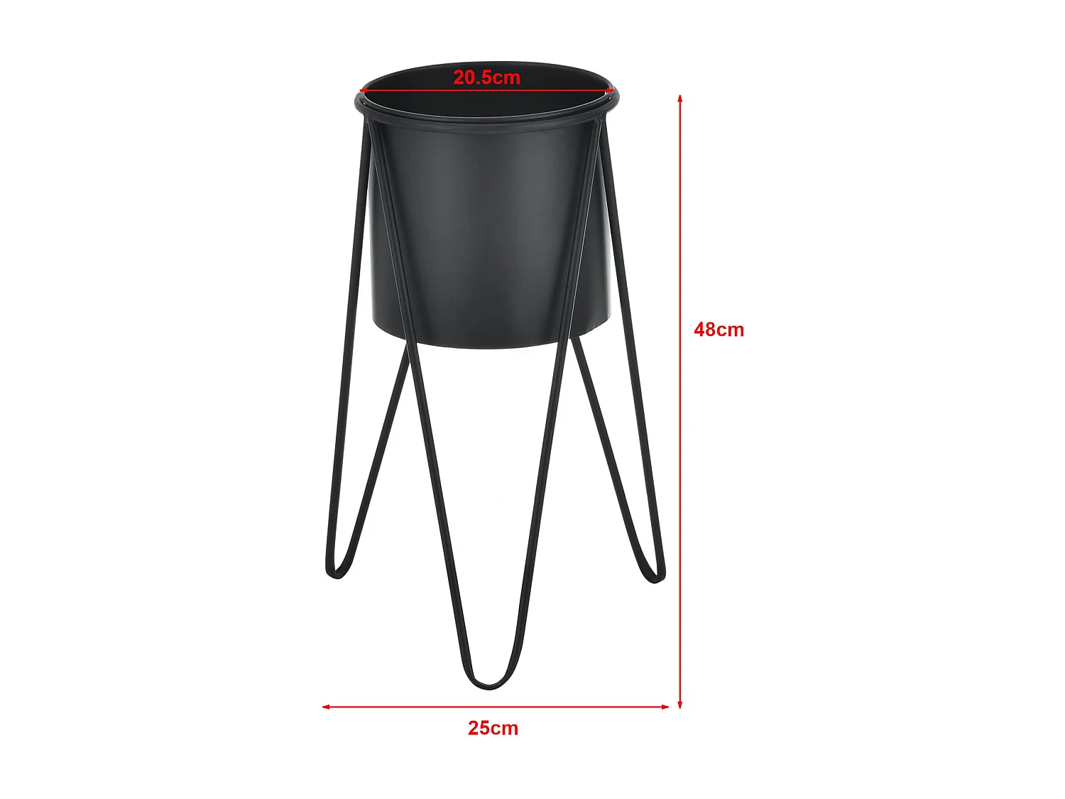 Set De 2 Supports De Plante Hedera Noir [en.casa]