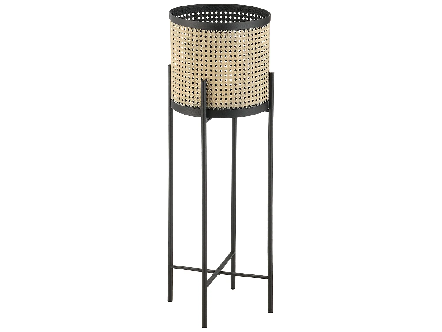 Lot de 2 Supports de Plante Colfontaine Métal Noir Sable [en.casa]