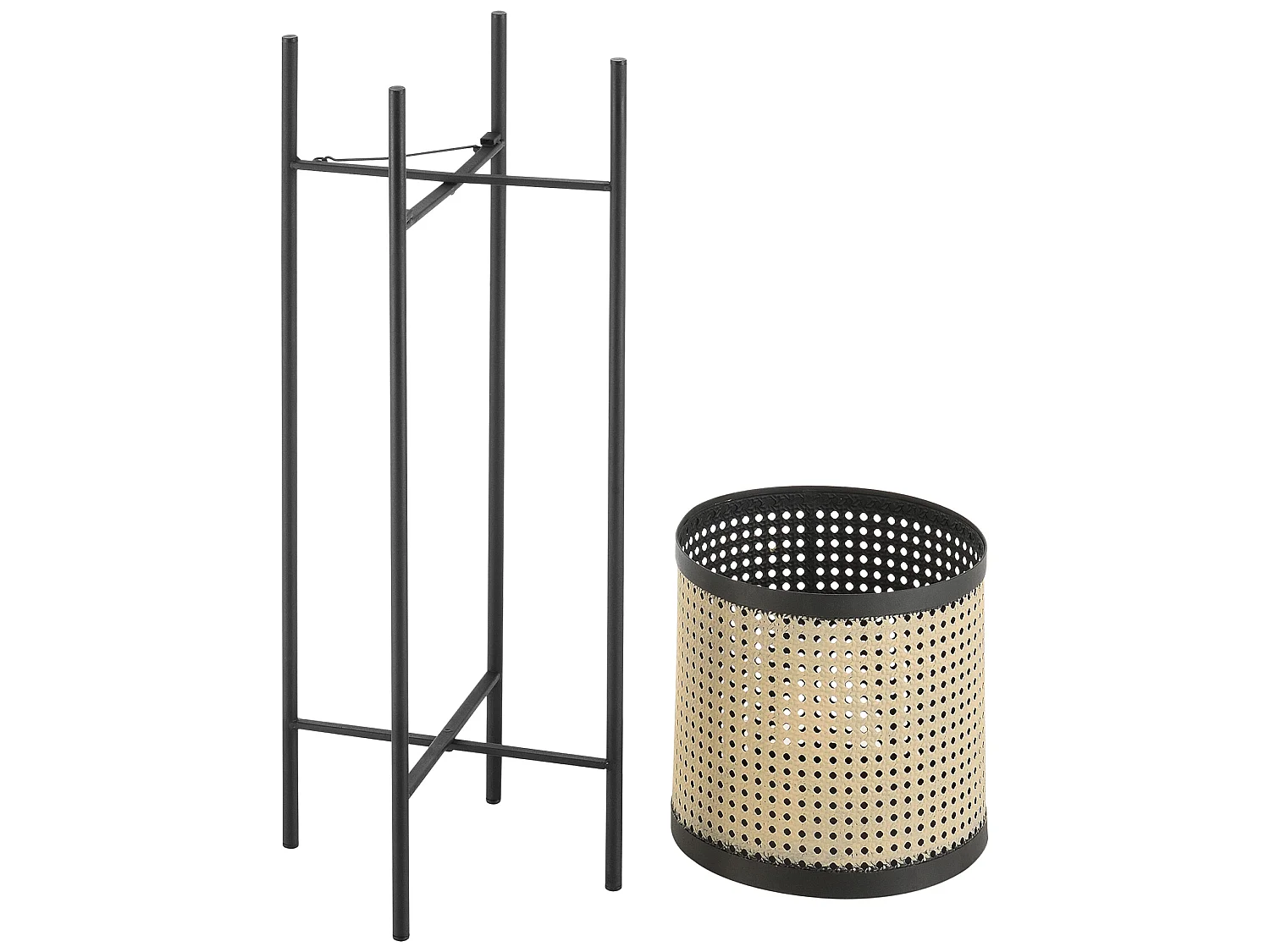 Lot de 2 Supports de Plante Colfontaine Métal Noir Sable [en.casa]