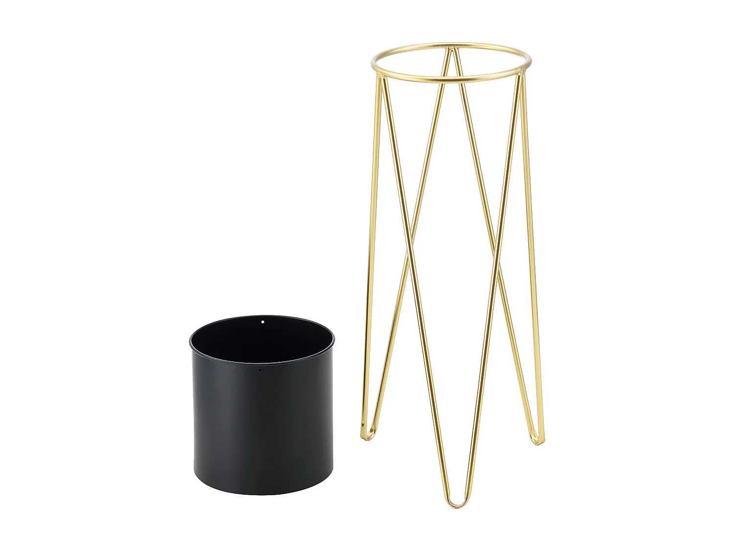 Set De 2 Supports De Plante Hedera Noir Doré [en.casa]