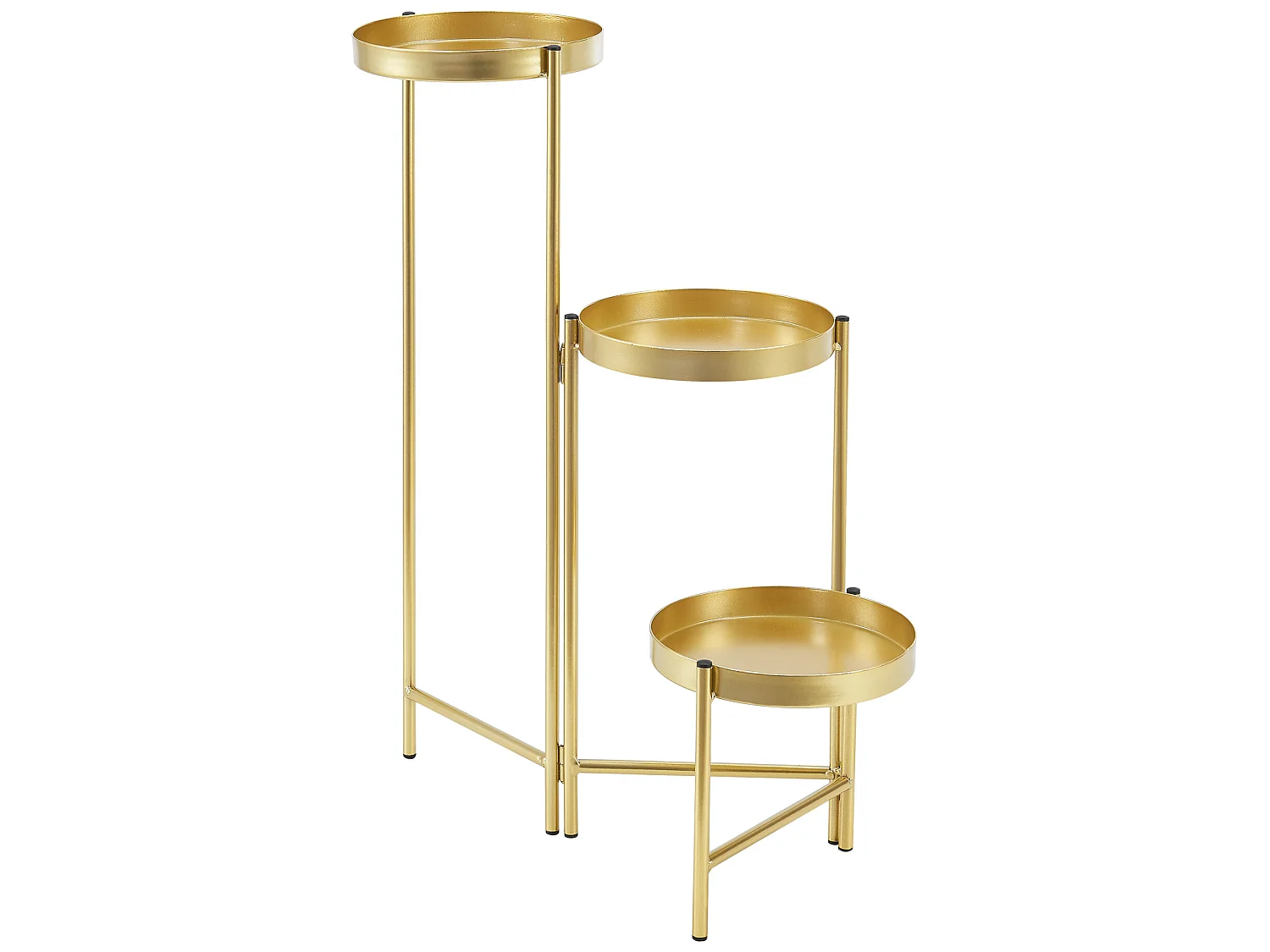 Support de plante (à 3 cache-pots) Kallo métal laiton [en.casa]