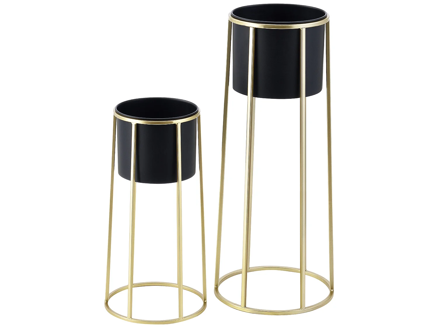 Set De 2 Supports De Plantes Macon Doré Noir [en.casa]