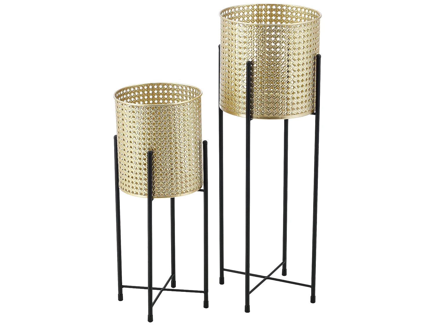 Set De 2 Supports De Plante Mol Noir Doré [en.casa]