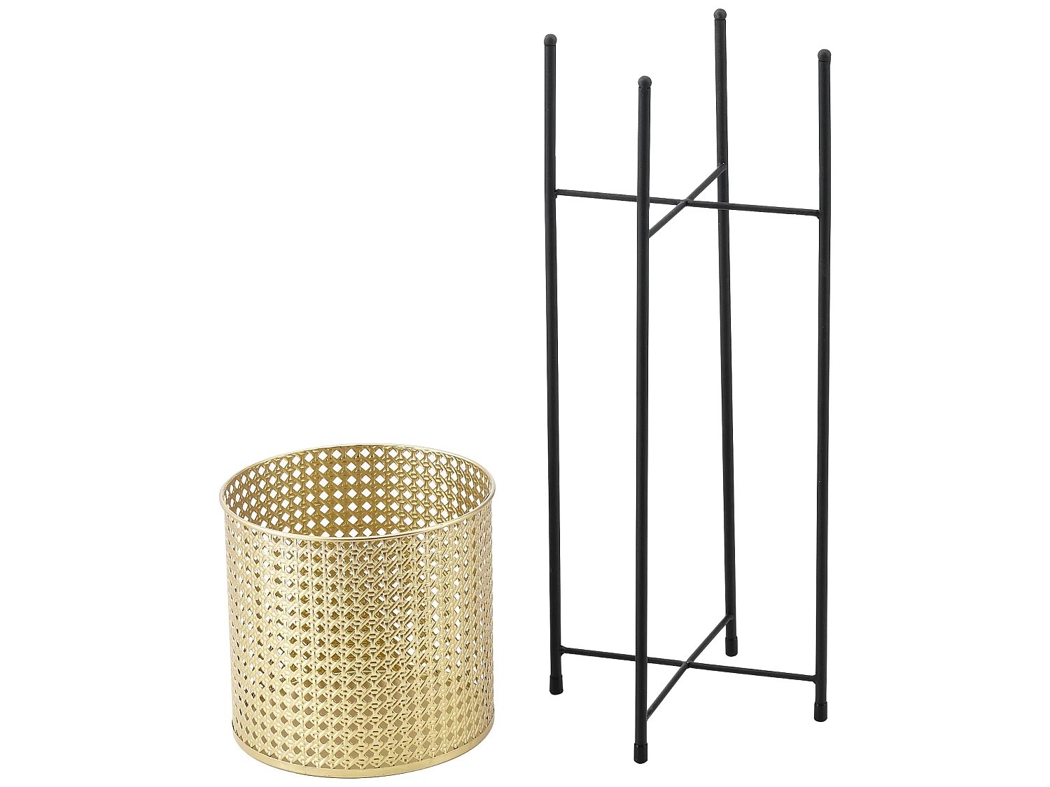 Set De 2 Supports De Plante Mol Noir Doré [en.casa]