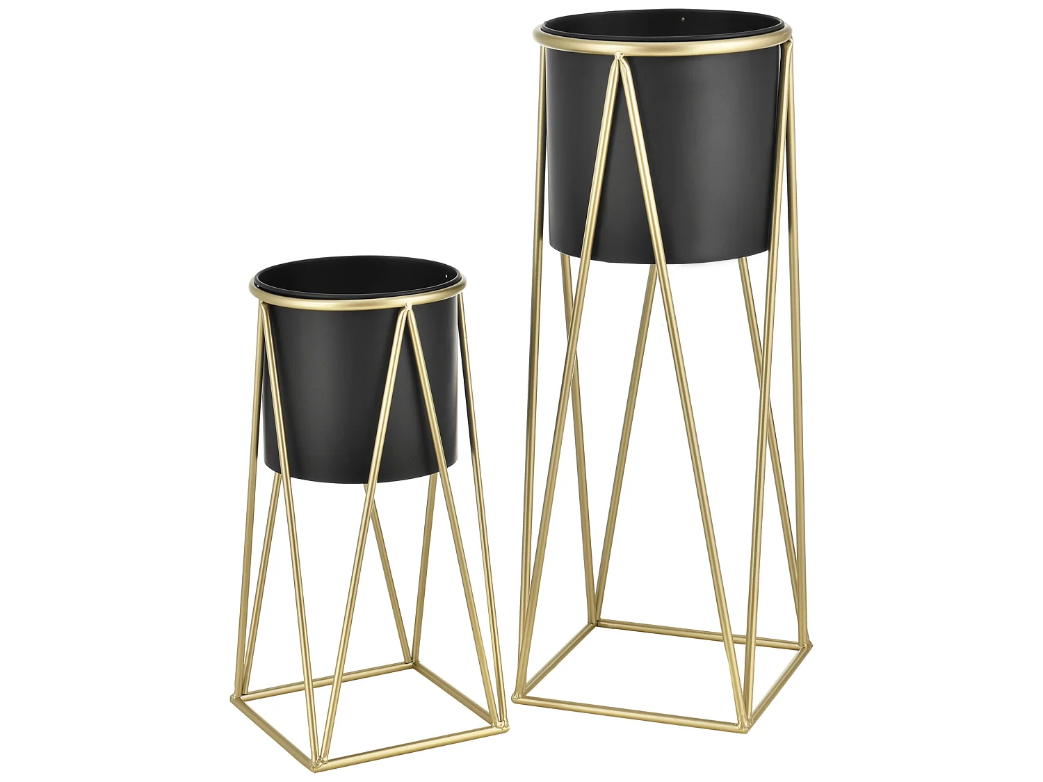 Set De 2 Supports De Plante Lennik Laiton Noir [en.casa]
