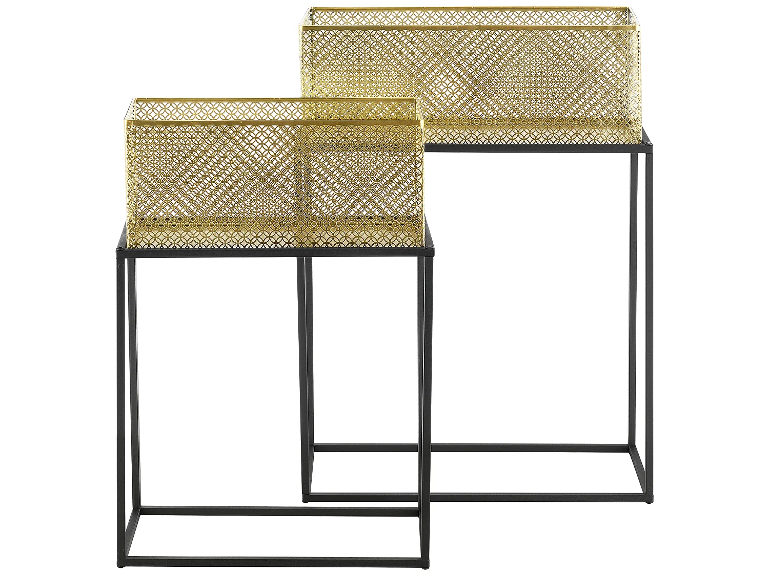 Lot De 2 Supports De Plante Anderlues Noir Laiton [en.casa]