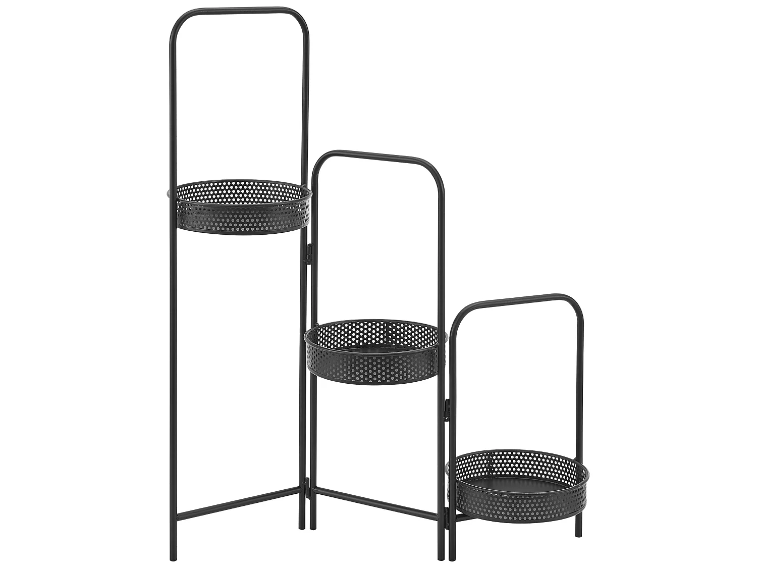 Support de plante (à 3 cache-pots) Vrasene métal noir [en.casa]