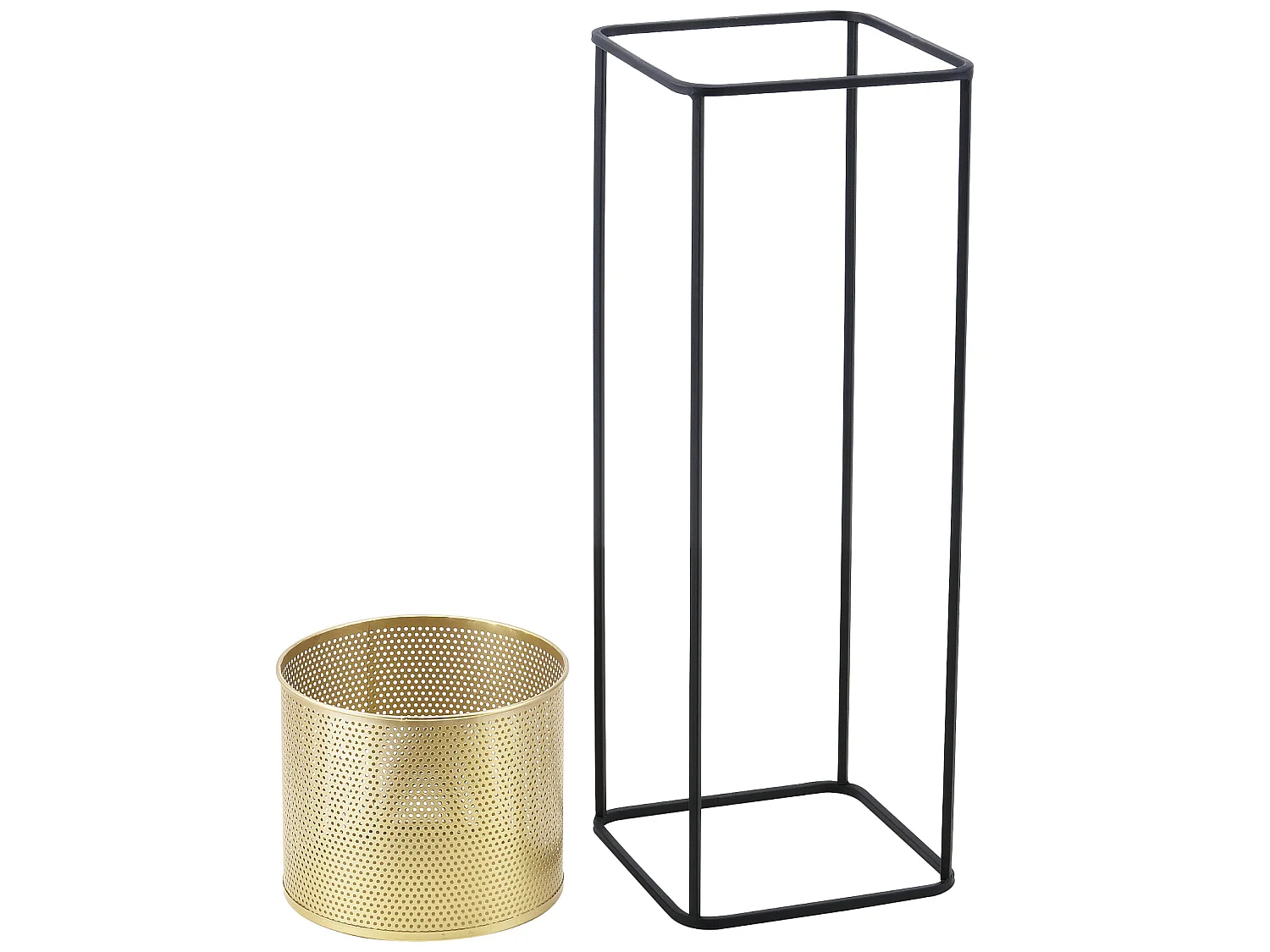 Lot De 2 Supports De Plante Mettet Noir Doré [en.casa]