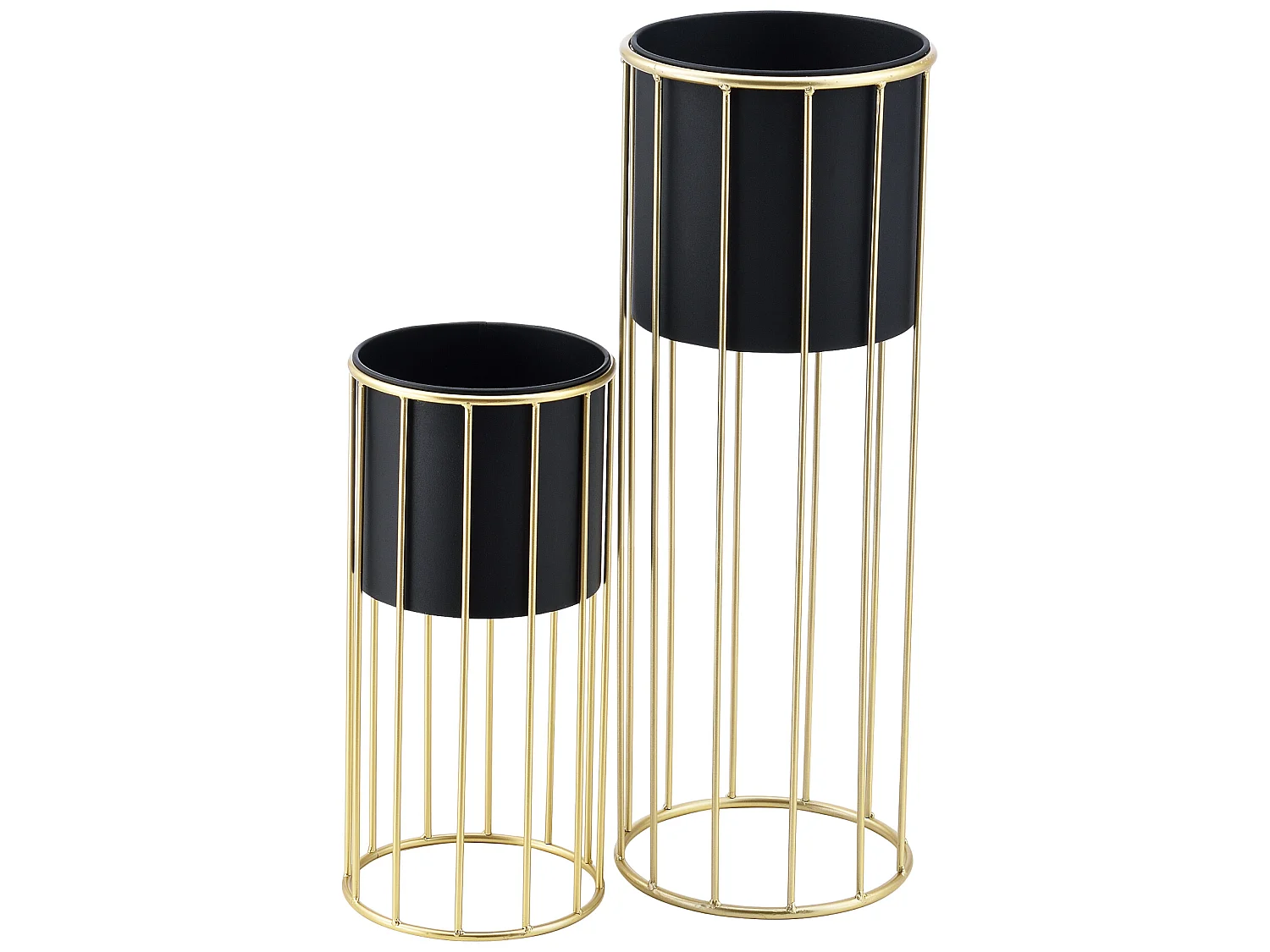 Set De 2 Supports De Plante Mortsel Doré Noir [en.casa]