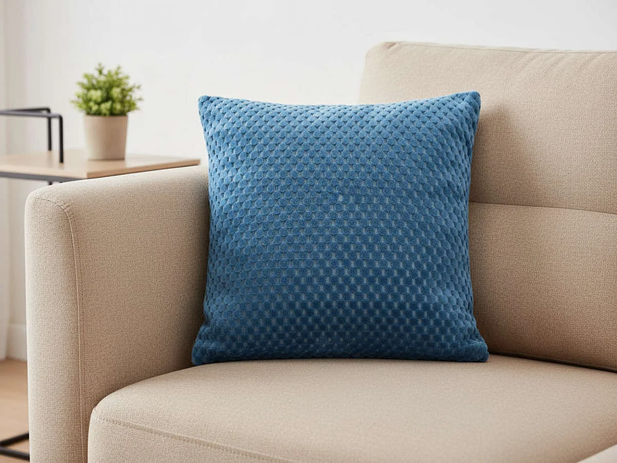 Coussin Damier bleu nuit