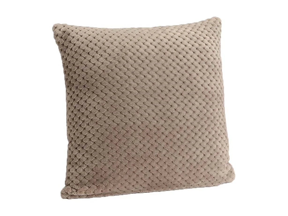 Coussin damier taupe 40x40cm
