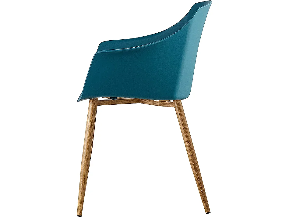 EDEN - Chaise Design Scandinave - Avec Accoudoirs - Bleu