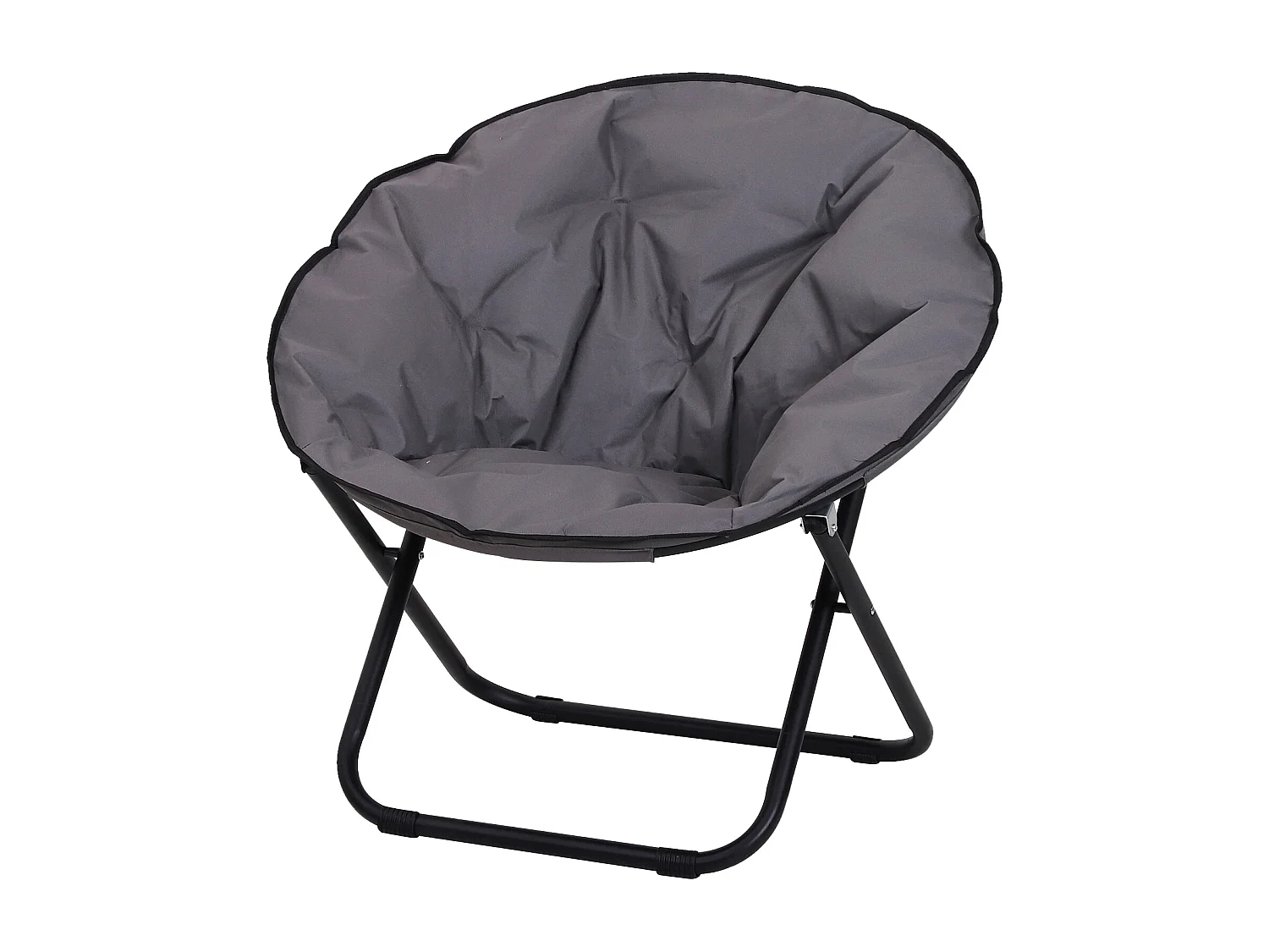 Loveuse fauteuil rond de jardin fauteuil lune papasan pliable grand confort 80L x 80l x 75H cm grand coussin fourni oxford gris