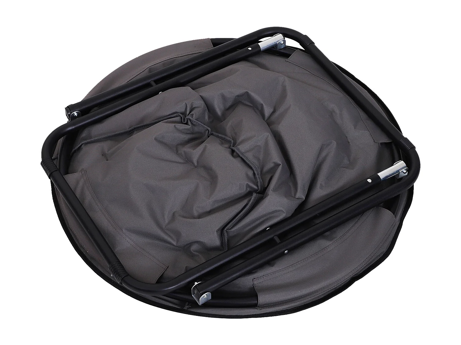 Loveuse fauteuil rond de jardin fauteuil lune papasan pliable grand confort 80L x 80l x 75H cm grand coussin fourni oxford gris