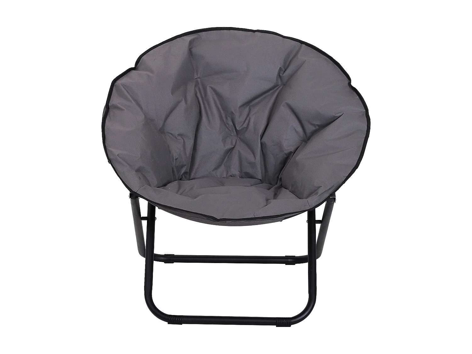 Loveuse fauteuil rond de jardin fauteuil lune papasan pliable grand confort 80L x 80l x 75H cm grand coussin fourni oxford gris
