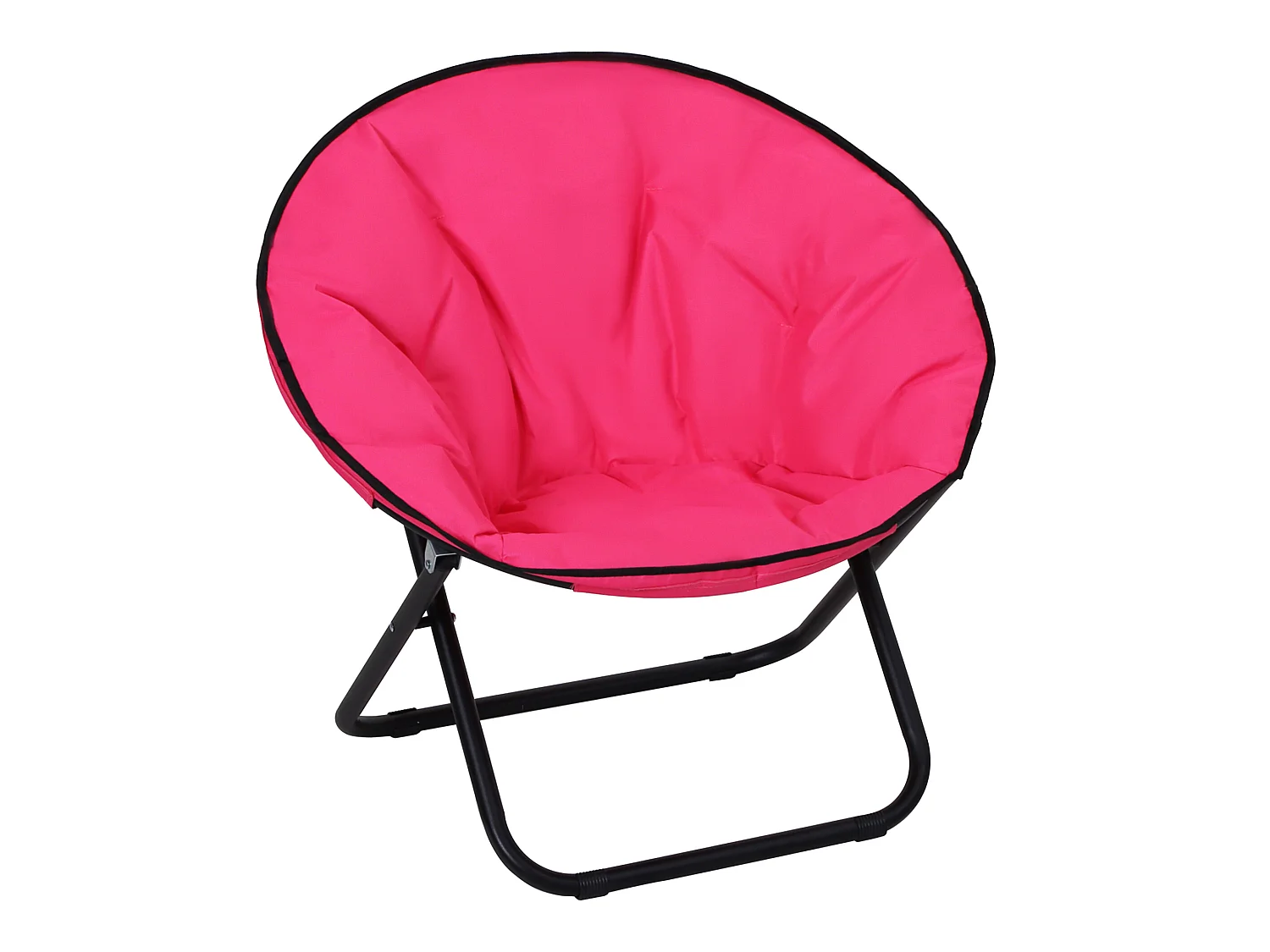 Loveuse fauteuil rond de jardin fauteuil lune papasan pliable grand confort 80L x 80l x 75H cm grand coussin fourni oxford rose