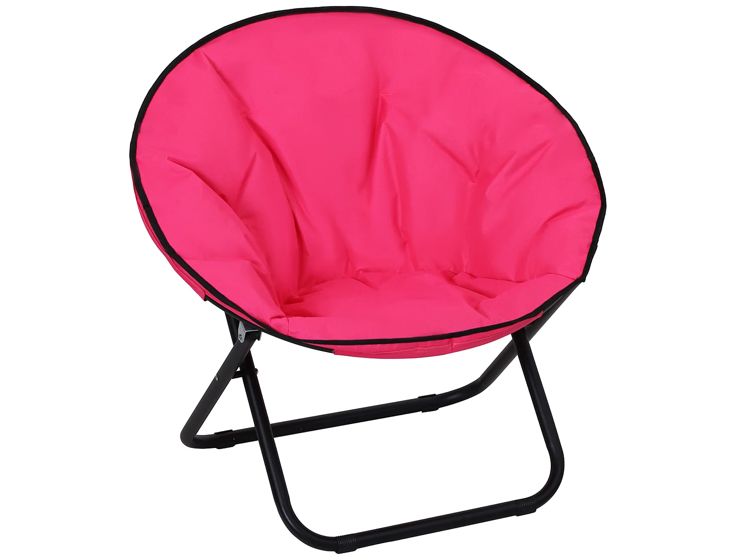 Loveuse fauteuil rond de jardin fauteuil lune papasan pliable grand confort 80L x 80l x 75H cm grand coussin fourni oxford rose