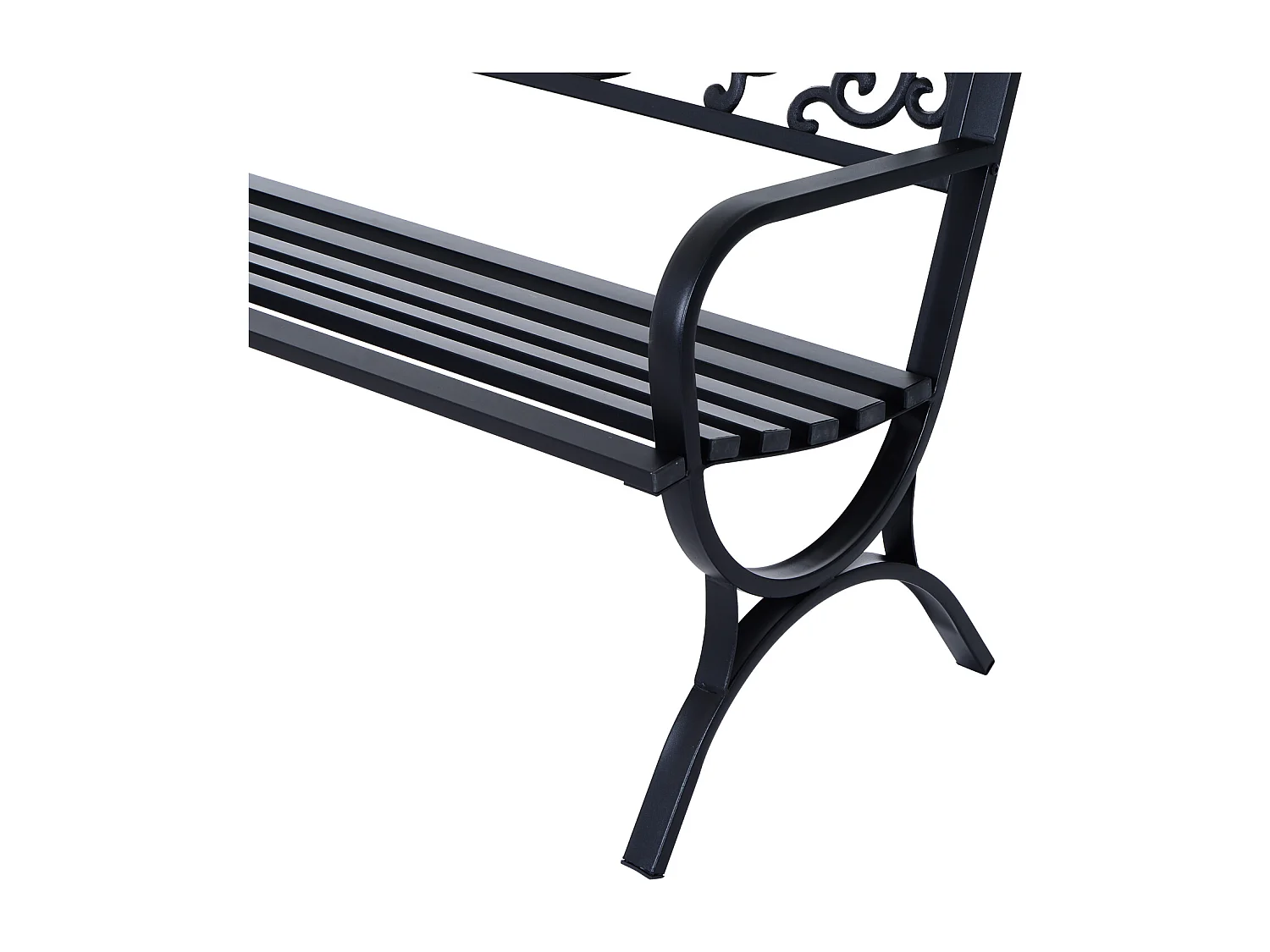 Banc de jardin 3 places dim. 127 x 60 x 85 cm max 250 Kg acier fonte noir