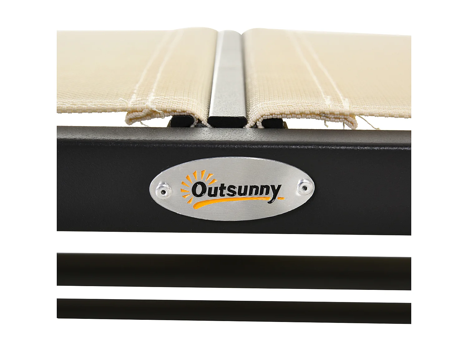 Banc à bascule de jardin 2 places design contemporain grand confort accoudoirs assise et dossier ergonomique acier textilène beige