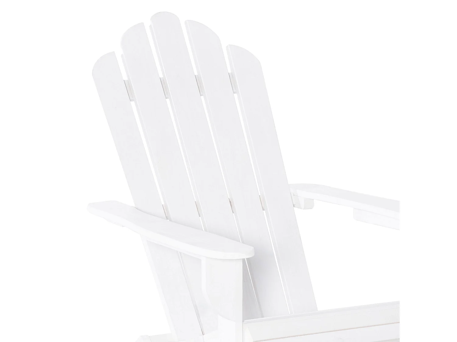 Fauteuil Adirondack pliable de jardin grand confort dossier incliné assise profonde bois de sapin traité peint blanc